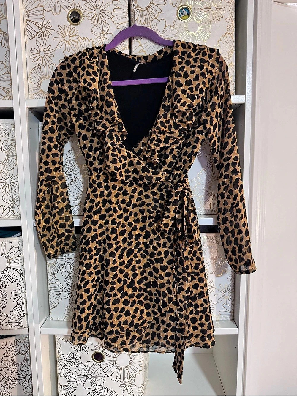 Free People Giraffe Print Wrap Dress Size XS